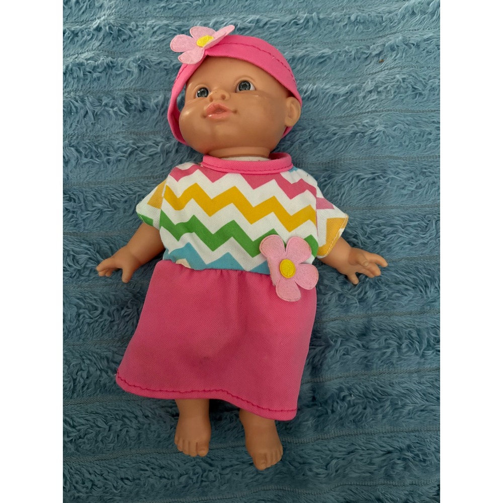 Paola Reina 08 Baby Doll Pink Outfit Flower Headband